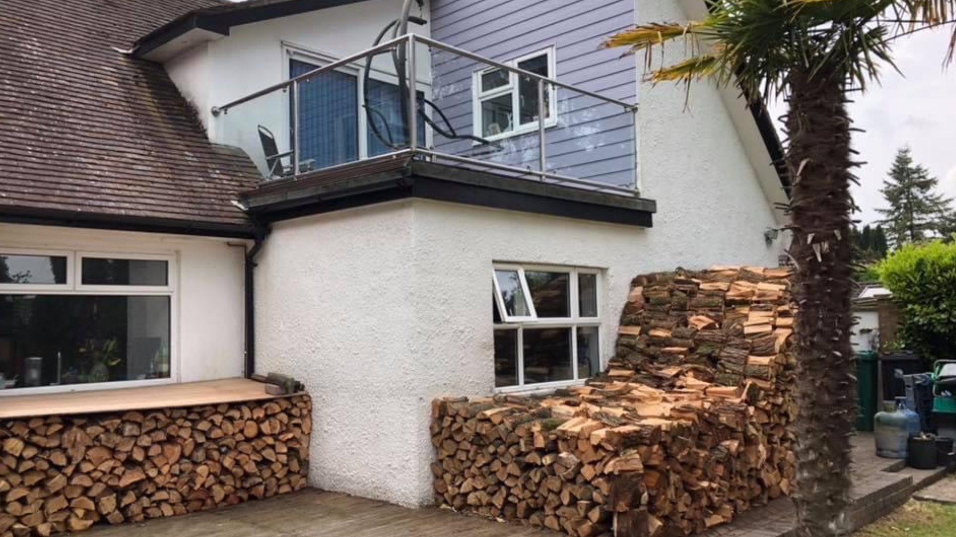 Wood Being Stacked Outside