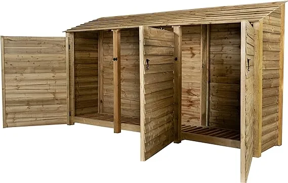 Arbor Garden Solutions Wooden Log Store with Doors 6ft